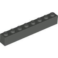 Lego kostka (kostička) 1x8, tmavě šedá (300827, 4114081)